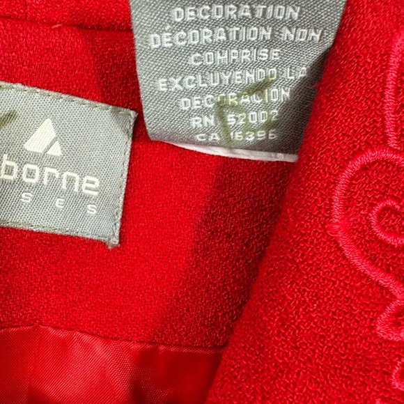 Vintage Liz Claiborne Size 10 Wool Blend True Wrap Embroidered Dress 80s 90s - Picture 4 of 10